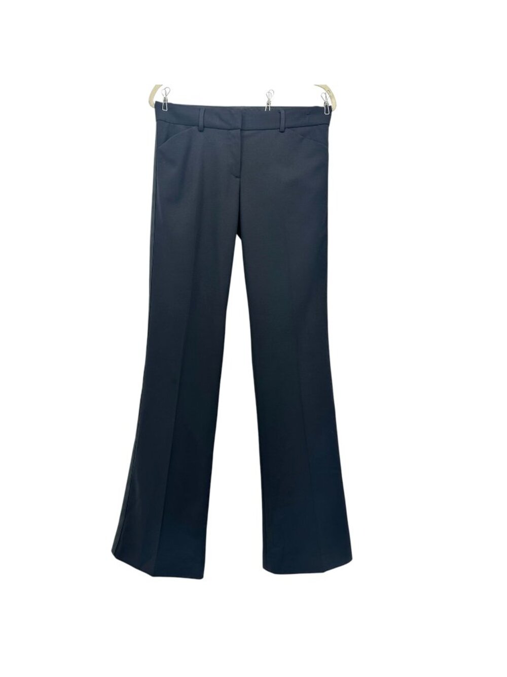 Theory Womens 6 Pants Wool Tuxedo Stripe Black Flared Trousers Dress Pants